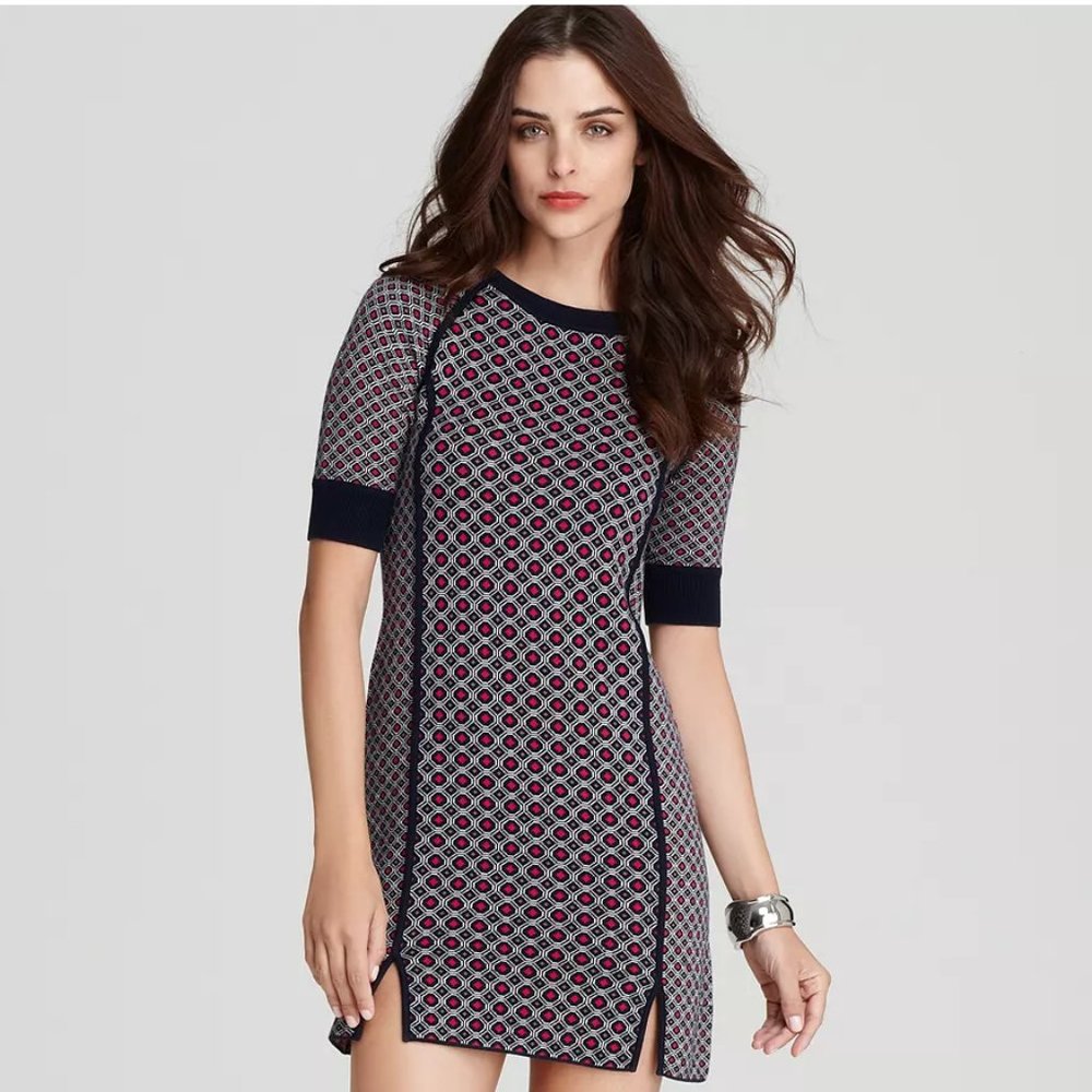 Juicy Couture Oxbridge Mixed Geometric Jacquard Dress Size Large